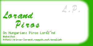 lorand piros business card